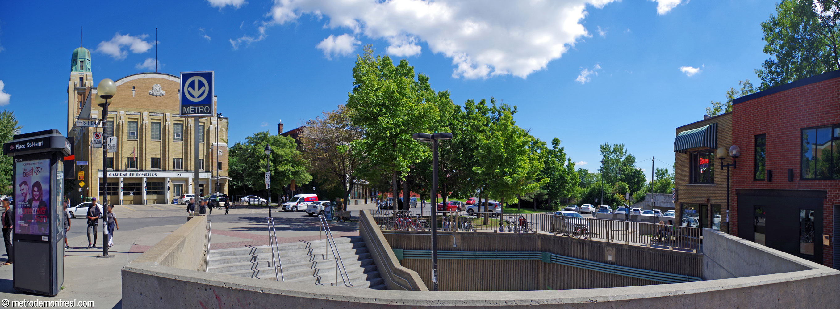 The Place Saint-Henri open-air entrance, seen from street level.