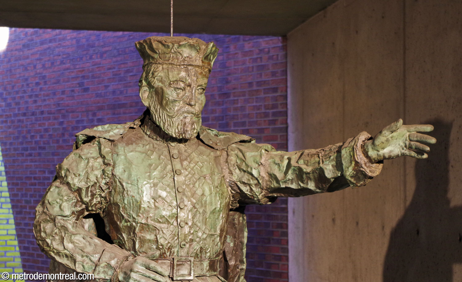 Detail of the statue of Jacques Cartier by Joseph-Arthur Vincent.