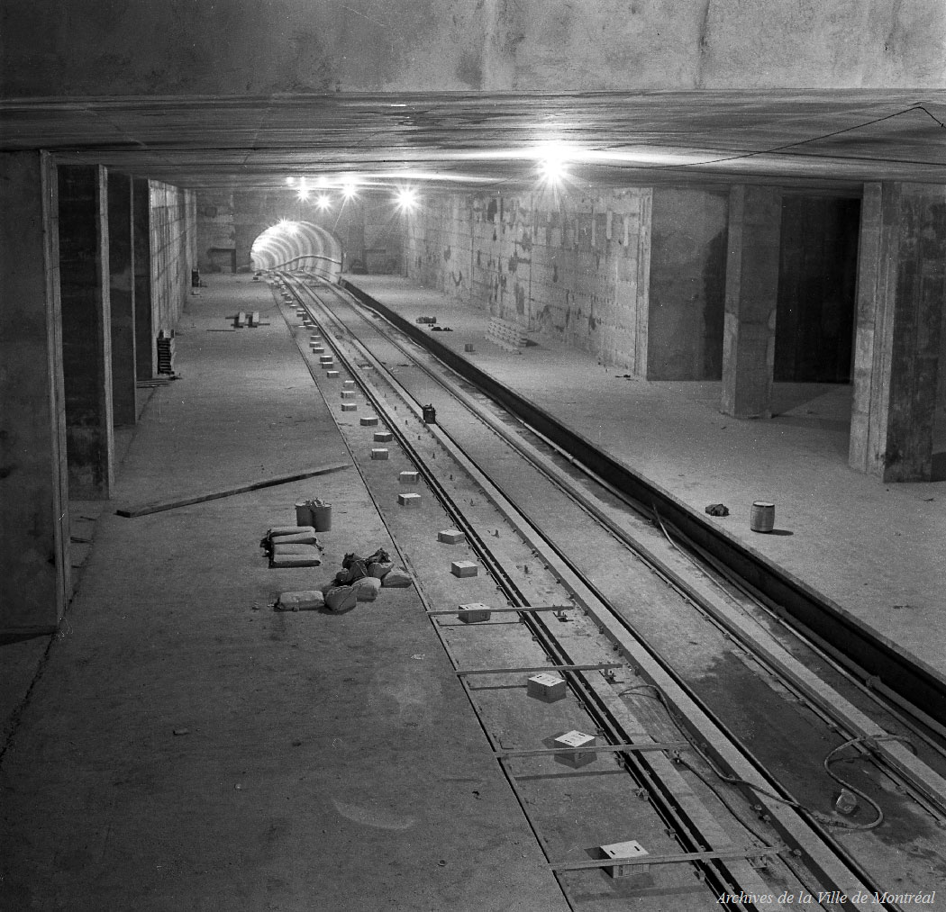 The trainroom during construction, August 1965.