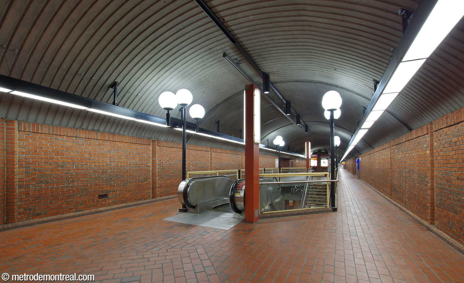 View of the central vault, upper level, facing eastward.