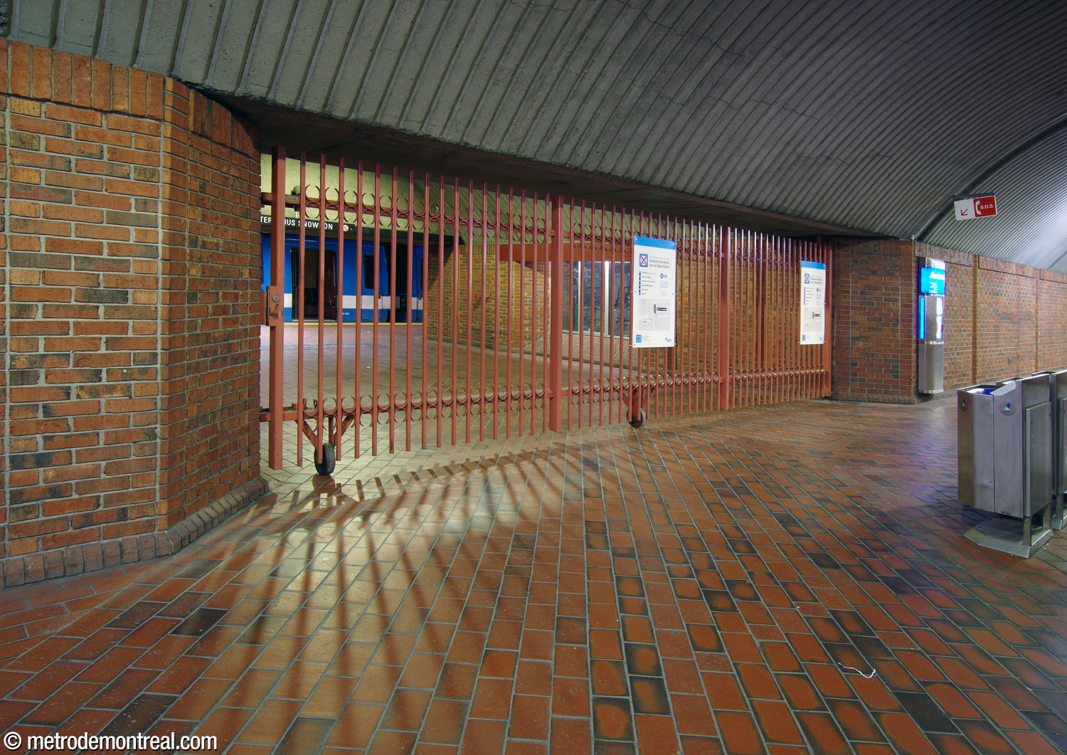One of the blue line accesses with the gate closed.