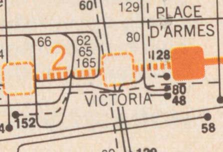 Le premier plan du métro publié suite à l'inauguration du réseau initial en 1966, qui attribue à cette station le nom Victoria.