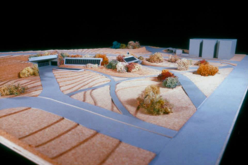 Maquette architecturale des accès de la station.