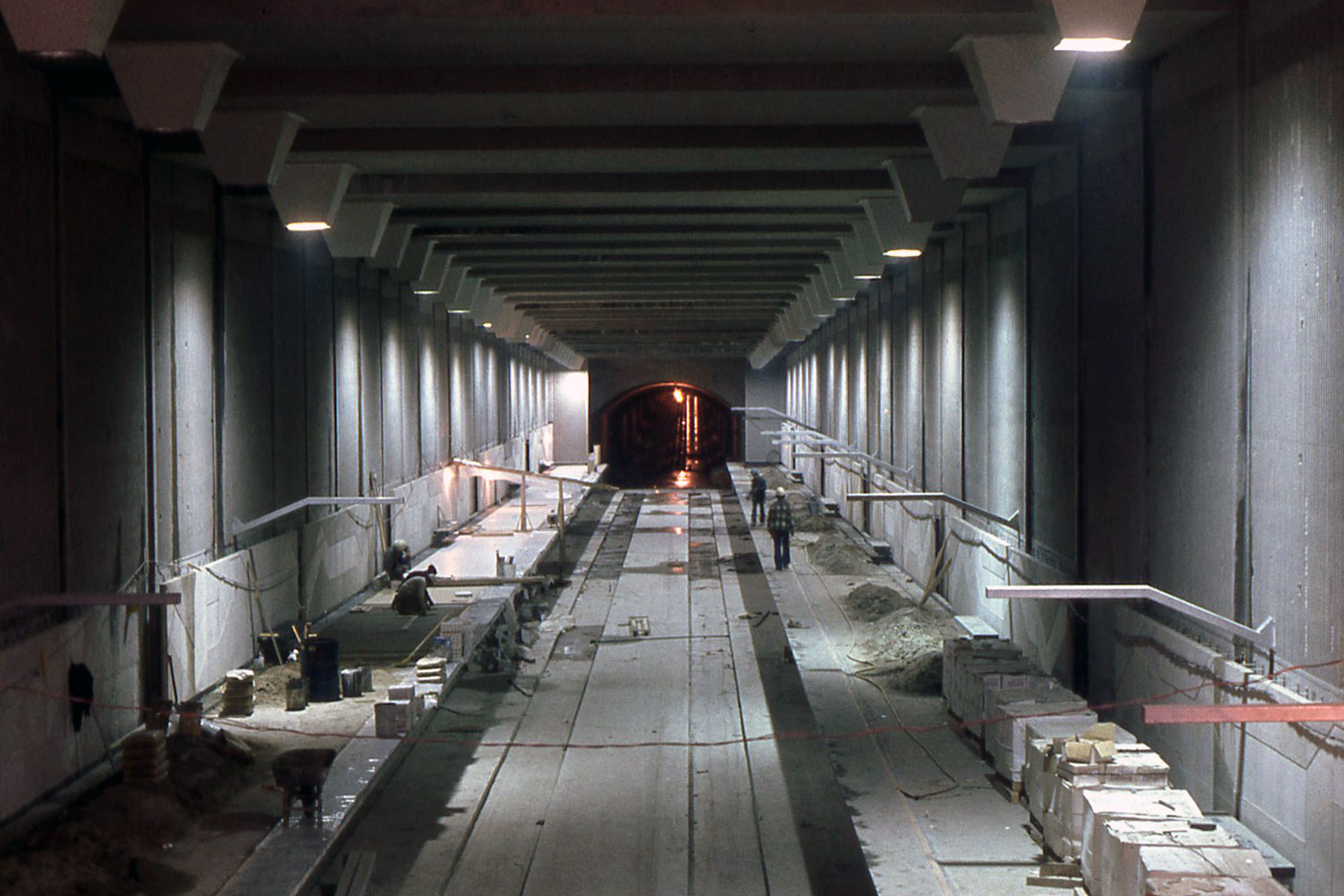 The station's interior being finished.