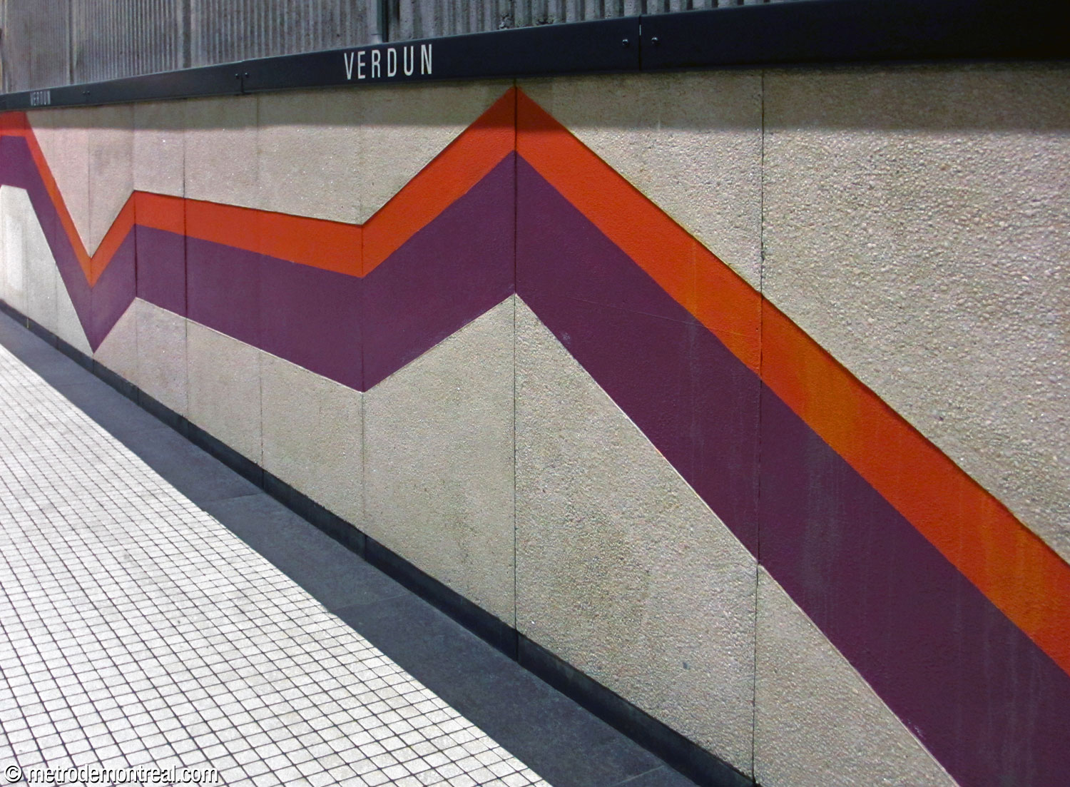 Closer view of the murals running along the platforms.