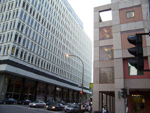 The Hall building and McConnell/Library building, the main buildings of the Sir George Williams (downtown) campus of Concordia University