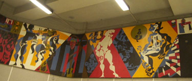 Mural by Robert LaPalme, representing entertainment