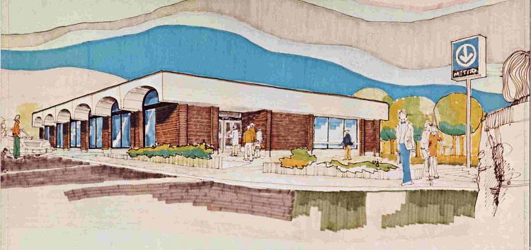 Architectural rendering of the station kiosk