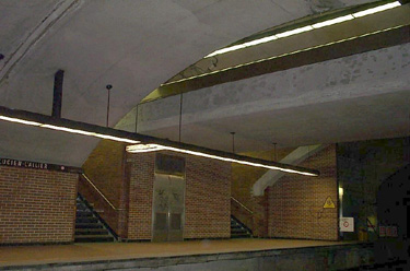 The emergency exit seen from the platforms