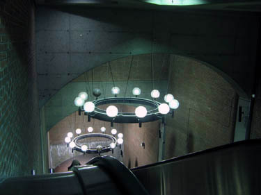 Chandeliers in the stairwell