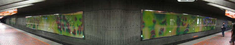 The four sections of the Montmorency mural