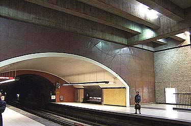 Main volume of the platform looking west, with Robert Savoie's work Kawari Kabuto